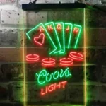 Coors Light Neon Sign Poker Casino Game Room 1