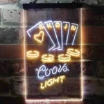 Coors Light Neon Sign Poker Casino Game Room 1
