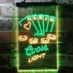 Coors Light Neon Sign Poker Casino Game Room 1