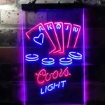 Coors Light Neon Sign Poker Casino Game Room 1