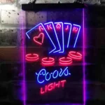 Coors Light Neon Sign Poker Casino Game Room 1