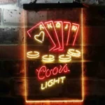 Coors Light Neon Sign Poker Casino Game Room 1