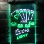 Coors Light Neon Sign Poker Casino Game Room 1