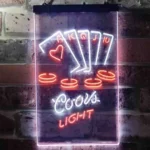 Coors Light Neon Sign Poker Casino Game Room 1