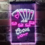 Coors Light Neon Sign Poker Casino Game Room 1