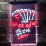 Coors Light Neon Sign Poker Casino Game Room 1