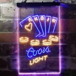 Coors Light Neon Sign Poker Casino Game Room 1
