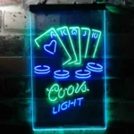 Coors Light Neon Sign Poker Casino Game Room 1