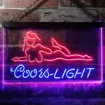 Coors Light Neon Sign Young Lady Lady Home Bar 1