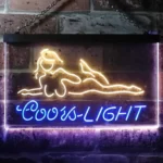 Coors Light Neon Sign Young Lady Lady Home Bar 1