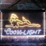Coors Light Neon Sign Young Lady Lady Home Bar 1