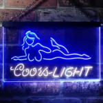 Coors Light Neon Sign Young Lady Lady Home Bar 1