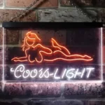Coors Light Neon Sign Young Lady Lady Home Bar 1