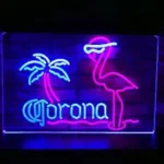 Corona Extra Neon Sign Rose Flamingo Home Bar 1