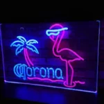 Corona Extra Neon Sign Rose Flamingo Home Bar 1