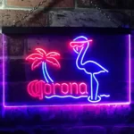 Corona Extra Neon Sign Rose Flamingo Home Bar 1