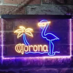 Corona Extra Neon Sign Rose Flamingo Home Bar 1