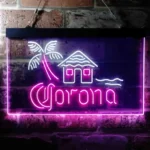 Corona Neon Sign Lodge Island Palm Tree 1