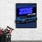 Corvette Neon Sign Z06 Carbon Poster 1