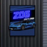 Corvette Neon Sign Z06 Carbon Poster 1