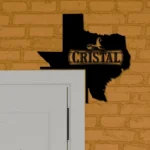 Cristal Metal Sign Texas State Map 1
