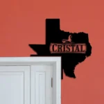 Cristal Metal Sign Texas State Map 1