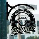 Dacia Metal Sign Bespoke Logo Metal Hanging Sign Car Garage Decor 1