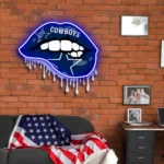 Dallas Cowboys Neon Sign Dripping Lips 1
