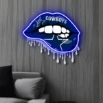 Dallas Cowboys Neon Sign Dripping Lips 1