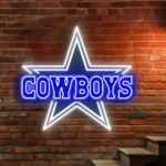 Dallas Cowboys Neon Sign Football Star Art 1