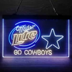 Dallas Cowboys Neon Sign Miller Lite Go 3 Color 1