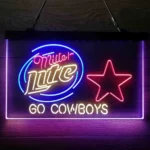 Dallas Cowboys Neon Sign Miller Lite Go 3 Color 1