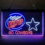 Dallas Cowboys Neon Sign Miller Lite Go 3 Color 1
