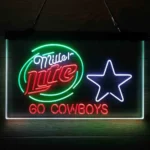 Dallas Cowboys Neon Sign Miller Lite Go 3 Color 1