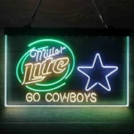 Dallas Cowboys Neon Sign Miller Lite Go 3 Color 1