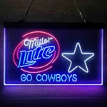 Dallas Cowboys Neon Sign Miller Lite Go 3 Color 1