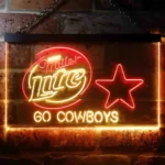 Dallas Cowboys Neon Sign Miller Lite Go Cowboys 1
