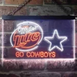 Dallas Cowboys Neon Sign Miller Lite Go Cowboys 1