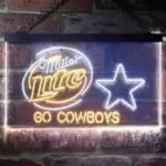 Dallas Cowboys Neon Sign Miller Lite Go Cowboys 1