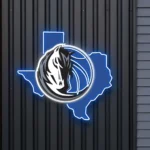 Dallas Mavericks Neon Sign Texas State Map 1