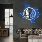 Dallas Mavericks Neon Sign Texas State Map 1