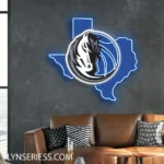 Dallas Mavericks Neon Sign Texas State Map 1