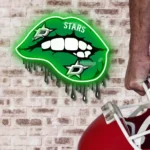 Dallas Stars Neon Sign Dripping Lips 1