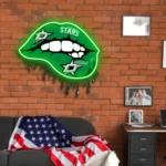 Dallas Stars Neon Sign Dripping Lips 1