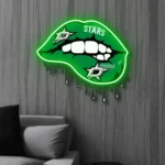Dallas Stars Neon Sign Dripping Lips 1