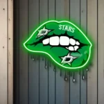 Dallas Stars Neon Sign Dripping Lips 1
