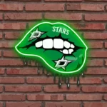 Dallas Stars Neon Sign Dripping Lips 1