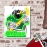 Dallas Stars Neon Sign Mascot Mascot Acrylic Artwork 1