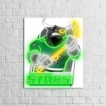 Dallas Stars Neon Sign Mascot Mascot Acrylic Artwork 1