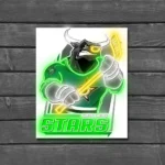 Dallas Stars Neon Sign Mascot Mascot Acrylic Artwork 1